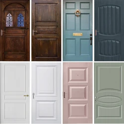 PVC Vintage Oriental Complete Set of Door Stickers 3D Simulated Wood Door Stickers Removable Home Decoration Murals
