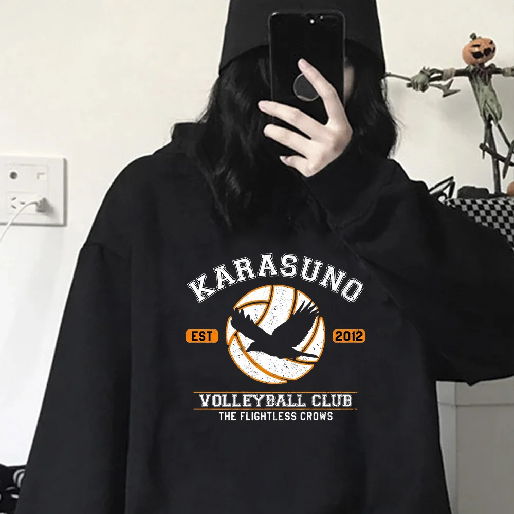 Haikyuu Sudadera con capucha kawaii cómoda anime suéter juvenil elegante diseñador mujeres jersey hoddie ropa informal japonesa