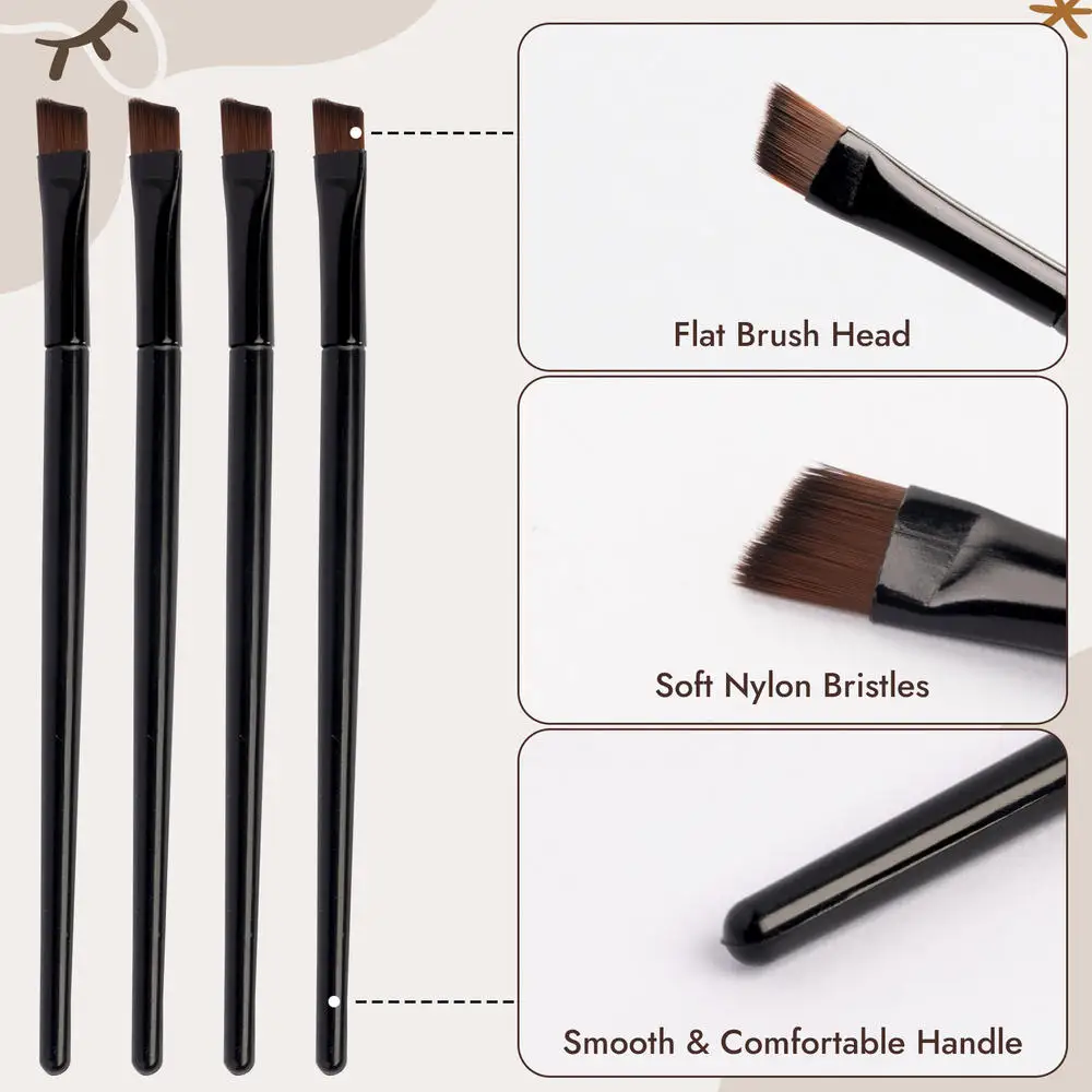 50pcs/set Eye Makeup Brushes Angled Eyebrow Eyeshadow Brush Professional Eye Shadow Concealer Beauty Make Up Tool 10cm