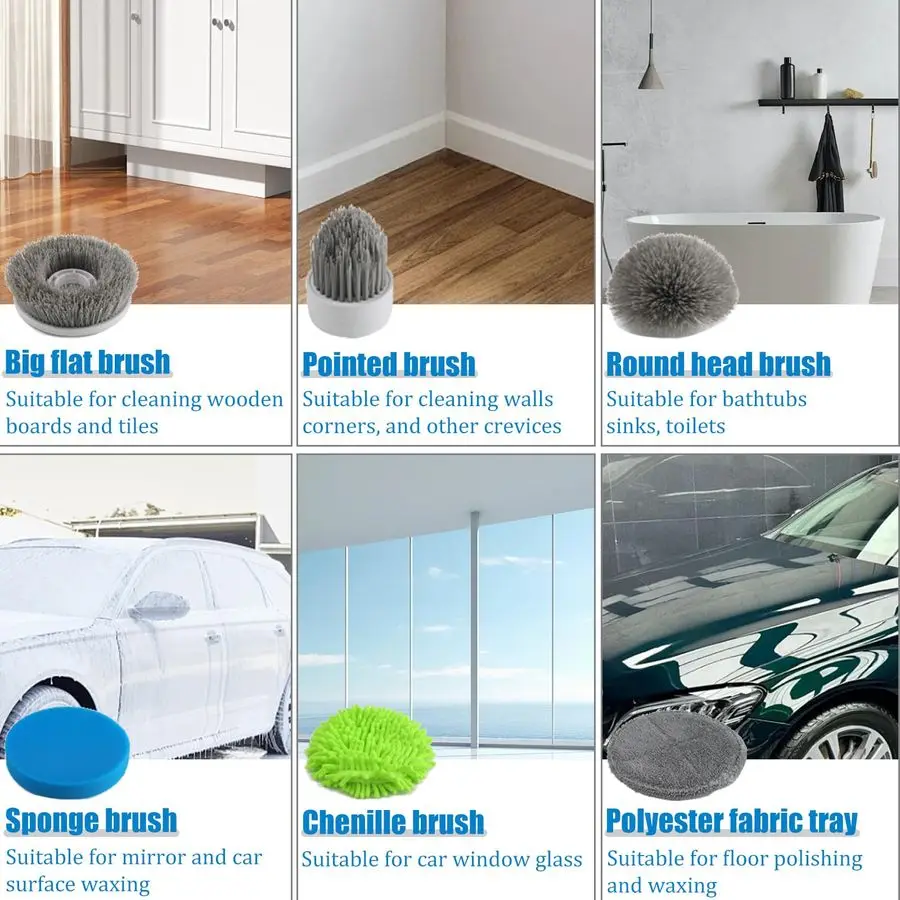 Electric Spin Scrubber, 2024 New FullBody IPX8 Waterproof Bathroom Cleaner Brush, Shower Scrubber with Long Handle amp 2 Speed,