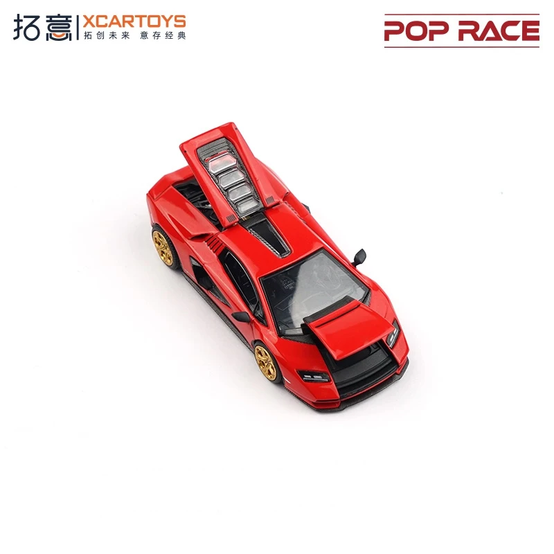 Xcartoys x POP RACE 1:64 LPl 800-4 ROSSO COUNTACH Die-Cast Car Model Collection Miniature Gifts