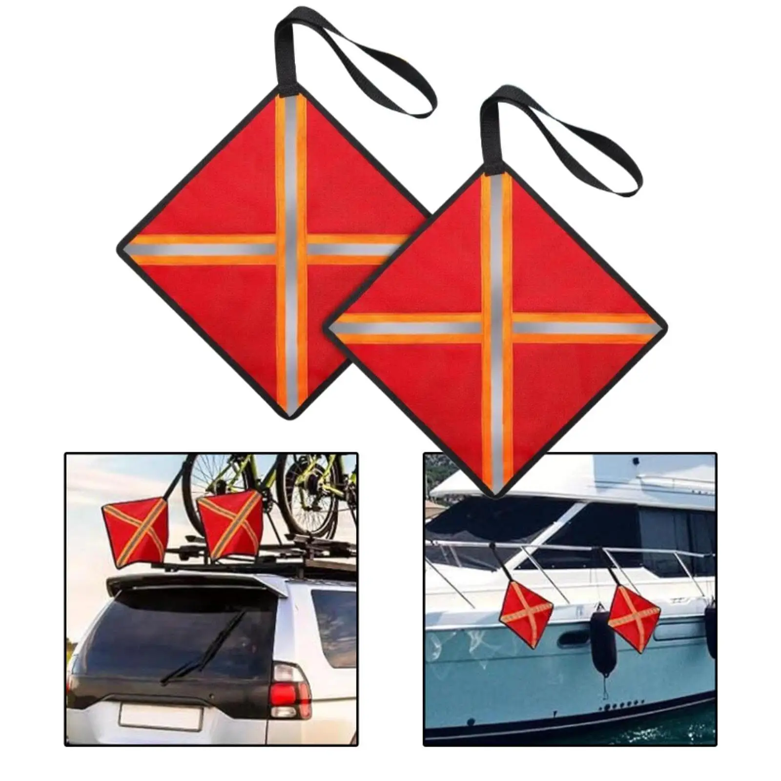 2 قطعة أعلام آمنة لشاحنة 12.60 بوصة المحمولة عالية الوضوح علم كاياك تحذير العلم ل دراجة الزورق مقطورة خارجية