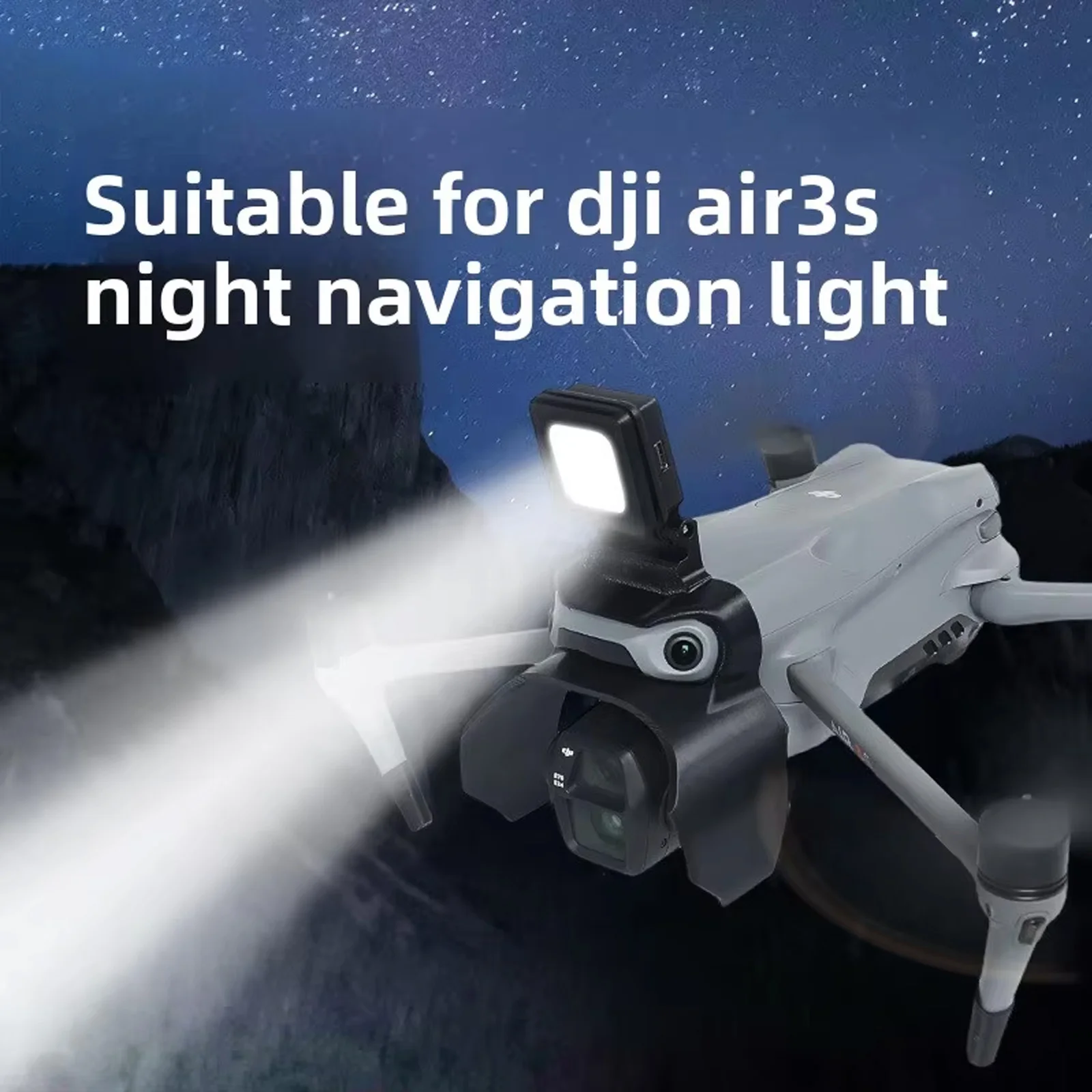 

Drone Night Flight LED Navigation Light For DJI Air 3S 180° Adjustable 3 Brightness Modes Strobe Lamp USB Rechargeable