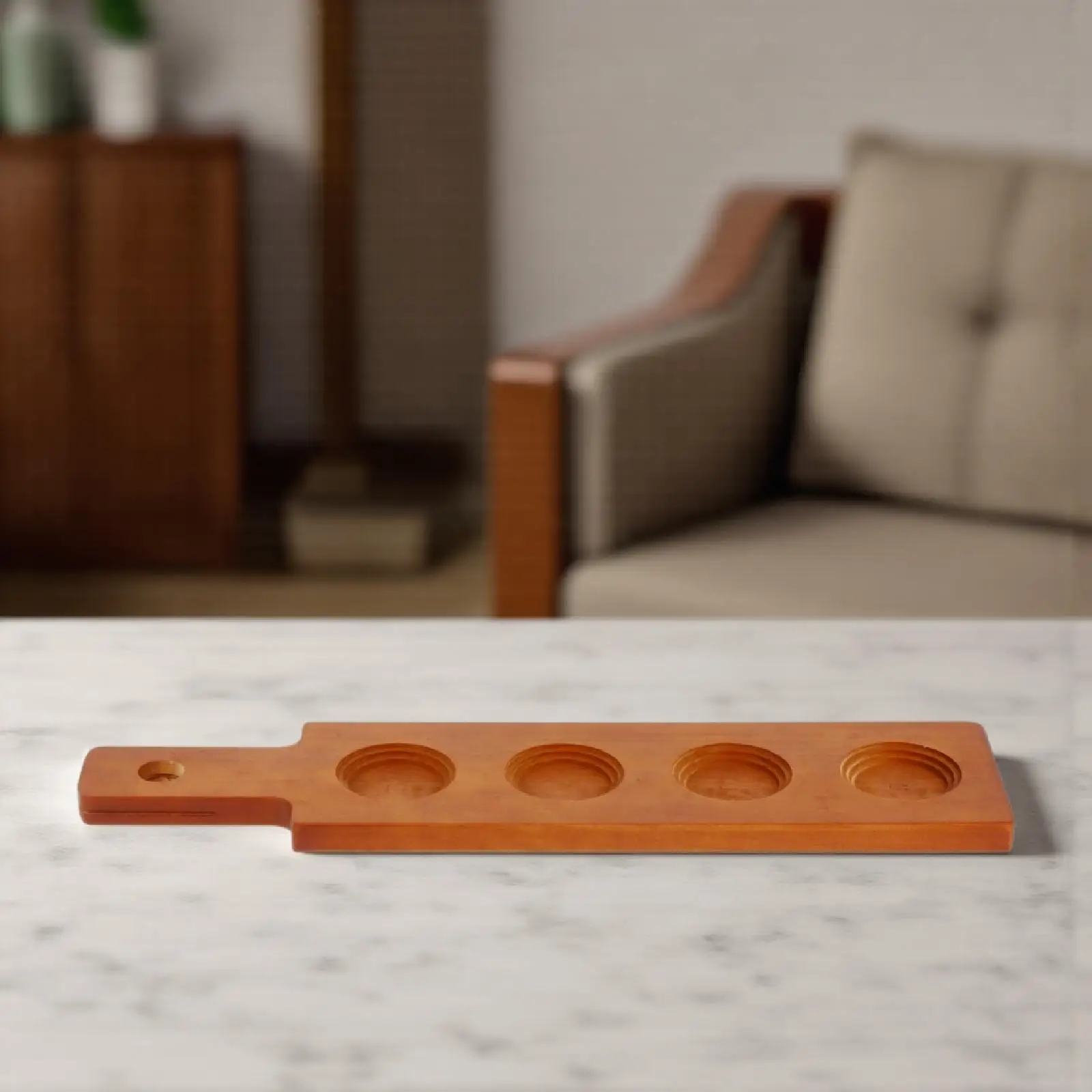 

Creative 4 Slot Wood Cup Holder Coasters Set Beverage Organizer for Home Office Bar Use Strong and Stylish Protection