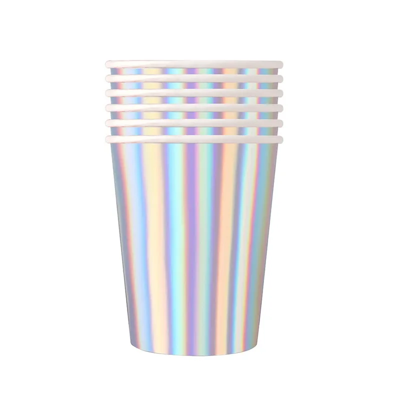 Silberne Schillernde Geburtstagsdekorationen Laser-Einweg-Pappteller Becher Servietten Tischdecke für EVJF Hochzeitsparty-Zubehör – Detail 5
