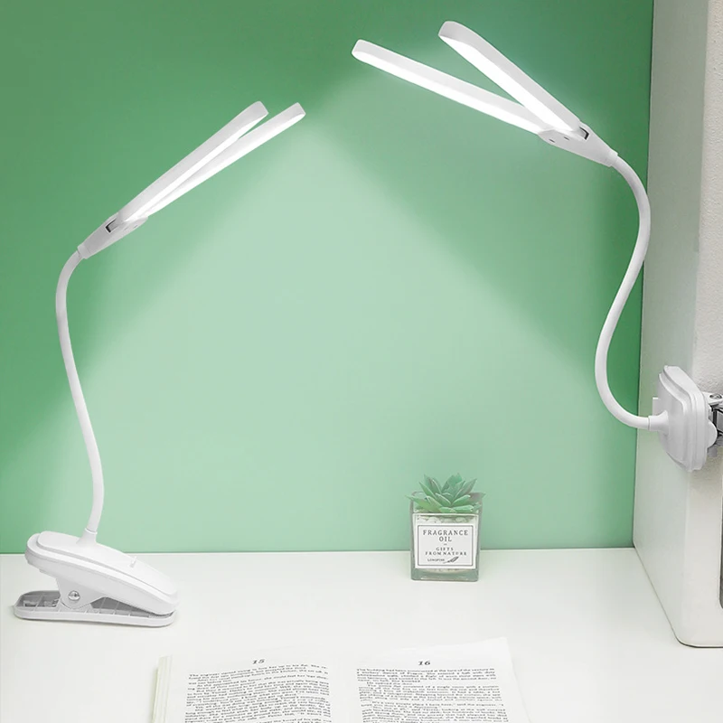 Imagem -06 - Usb Clipe Recarregável Abajur Escritório Estudo Brilhante Soft Night Light Bedtime Reading Infinitamente Regulável Desk Lamp