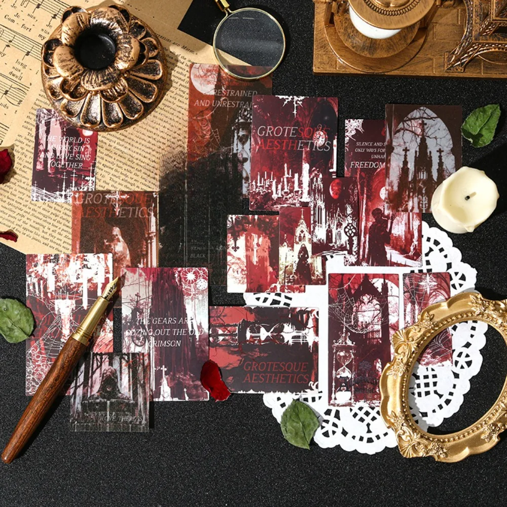 2 Pack 50 Sheets Gothic Sticker Set, Dark Aesthetic Decals for Journaling, Scrapbooking & DIY Crafts