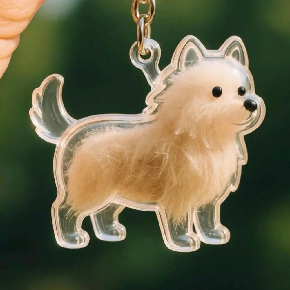 

Transparent Acrylic Keychain Cat Hair Storage Capsule Handmade Animal Shaped Rabbit Hair Storage Box Cute Stylish