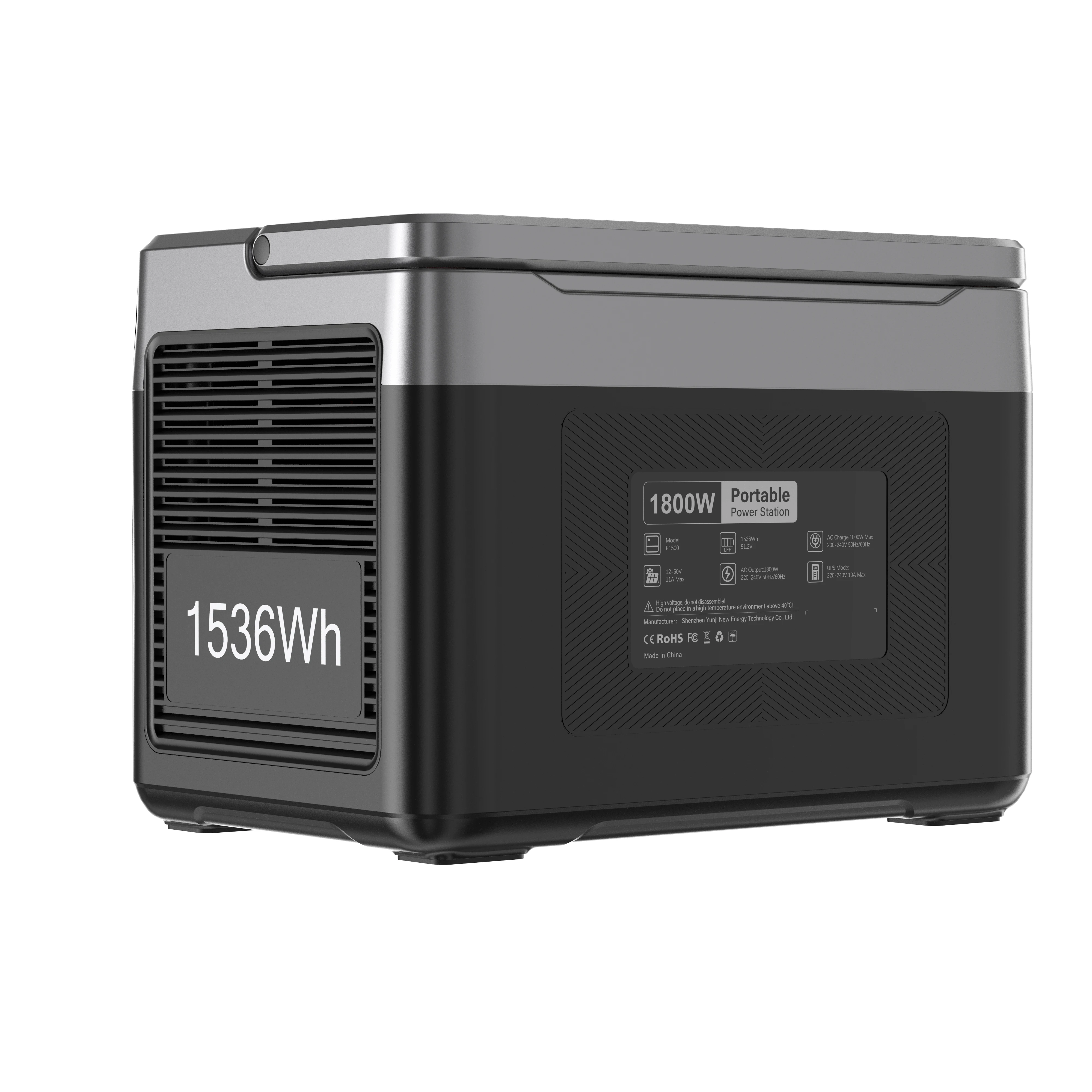 

OUKITEL Outdoor Home Power Supply 1800W 1536Wh LiFePO4 Battery Silent Solar Generator Portable Power Station