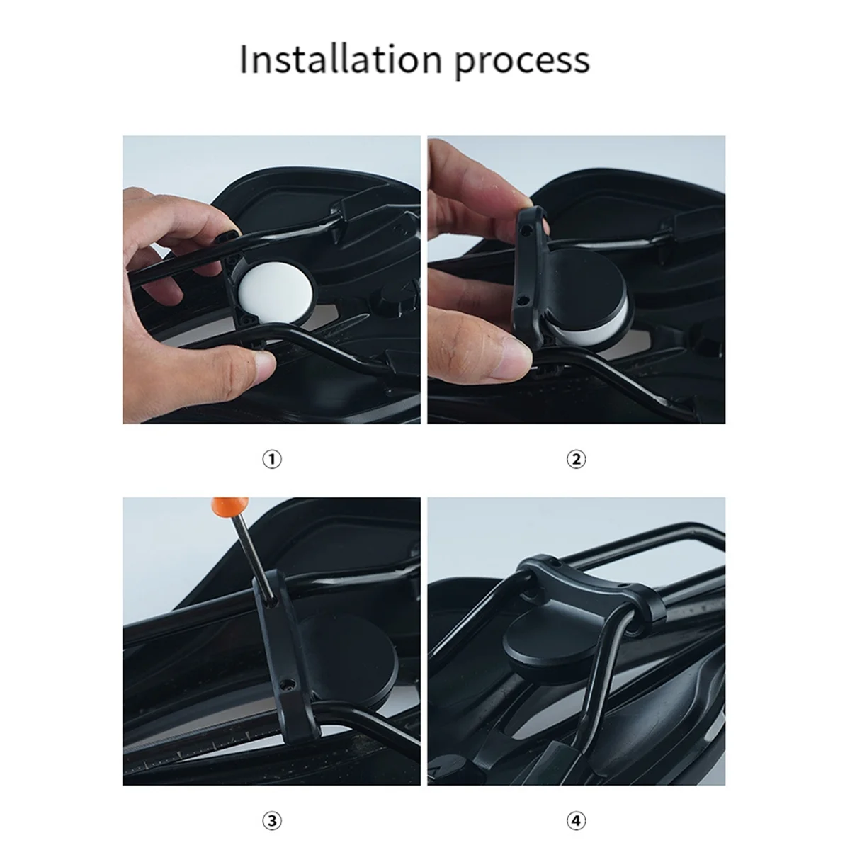 Suporte oculto de bicicleta para etiqueta de ar, rastreador GPS de bicicleta para etiqueta de ar sob o assento à prova d'água para bicicleta elétrica preta