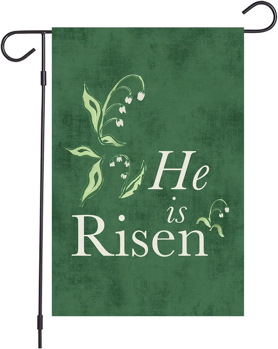 Happy Easter Flags for Outdoors 12 x 18 Double Sided Polyester,Easter Garden Flags for Outside.