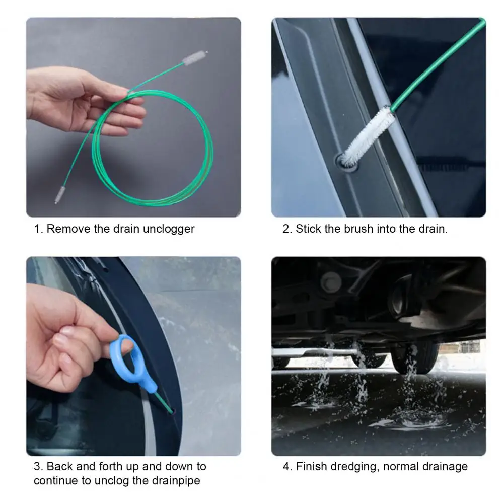 

Car Sunroof Drain Tool Car Sunroof Windshield Wiper Tank Drain Pipe Tool with Long Flexible Nylon Brush for Unclogging Hose Tube