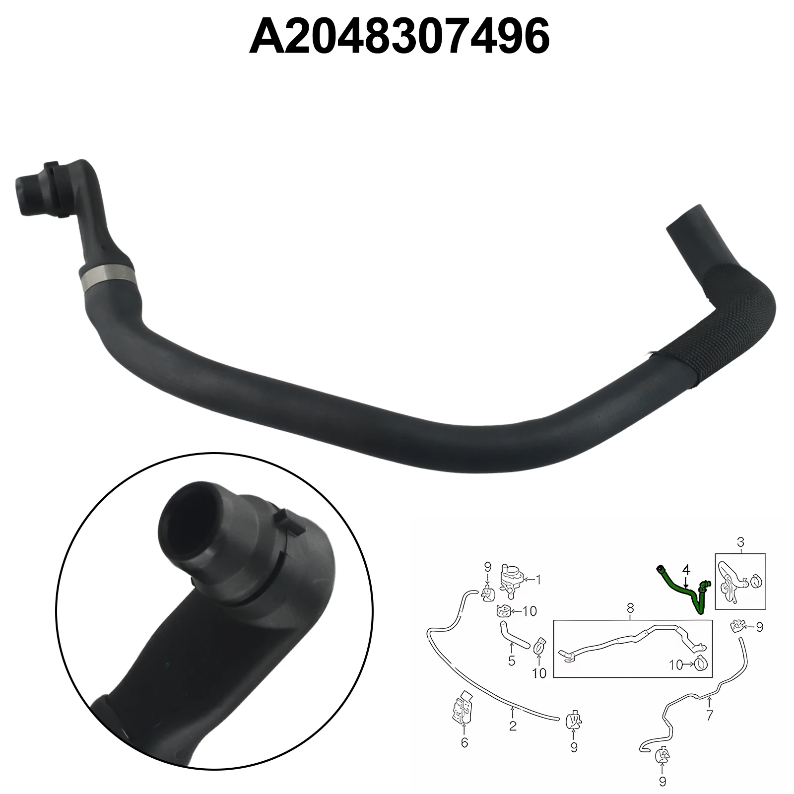 Easy To Use Quick To Install Coolant Pipe Hose Coolant Hose Replacement Size As Shown In The Picture Non-deformation Black Color