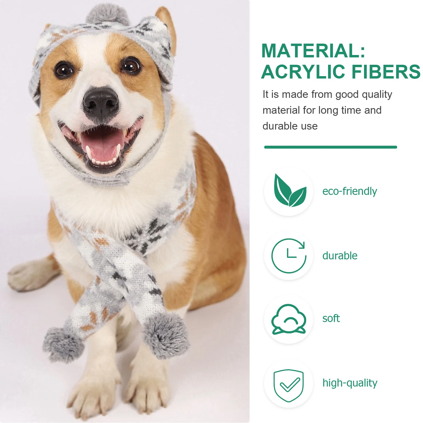 

Xmas Pet Accessories Dog Hat and Scarf Set Christmas Costume Supplies Eyecatching Attractive Long Lasting Use Pet Scarf and Hat