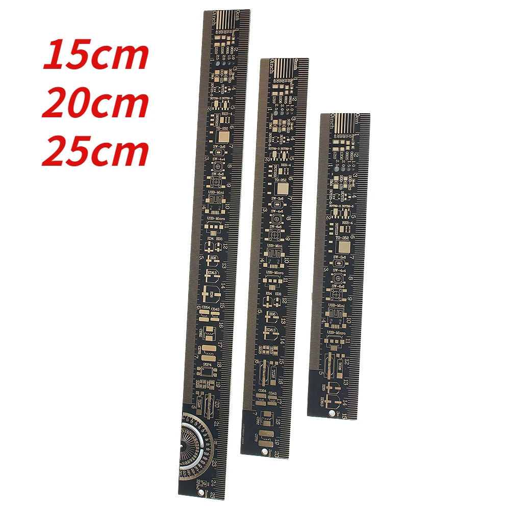 PCB Ruler 15cm/20cm/25cm PCB Reference Ruler Diy Kit for Electronic Engineers Multi-functional Measuring Tool