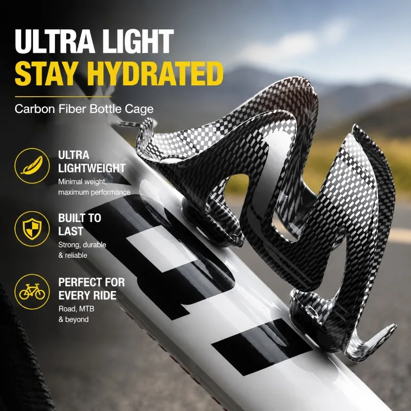 Ultraleichter Vollcarbon-Flaschenhalter Matt Langlebiger Fahrradhalter für Rennrad und Mountainbike
