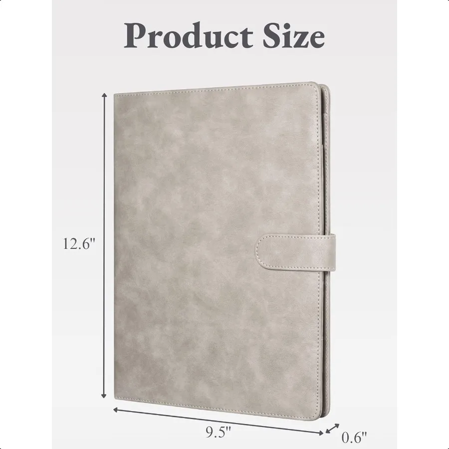 مجلد محفظة Padfolio من الجلد الصناعي، مجلد استئناف للمقابلة مع منظم المستندات، حامل بطاقة Busin، مفكرة بحجم الحروف Le