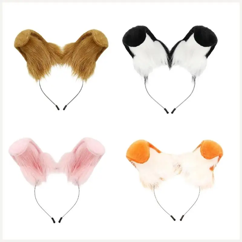 

Practical Furry Animal Ear Headband For Conventions Parties Easy Carry
