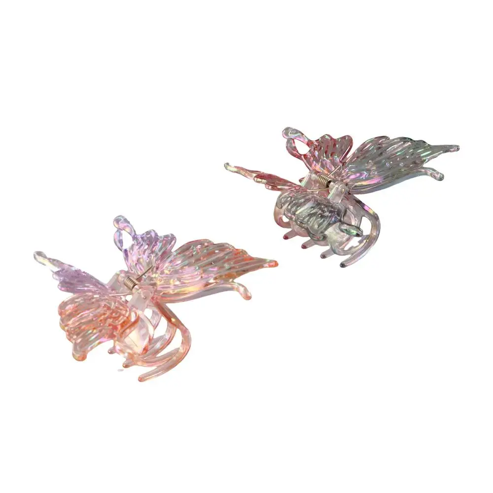 Colorful Liquid Butterfly Hair Claw Acrylic Claw Clip Butterfly Crab Clip Headwear Hair Accessories Large Shark Clip Women