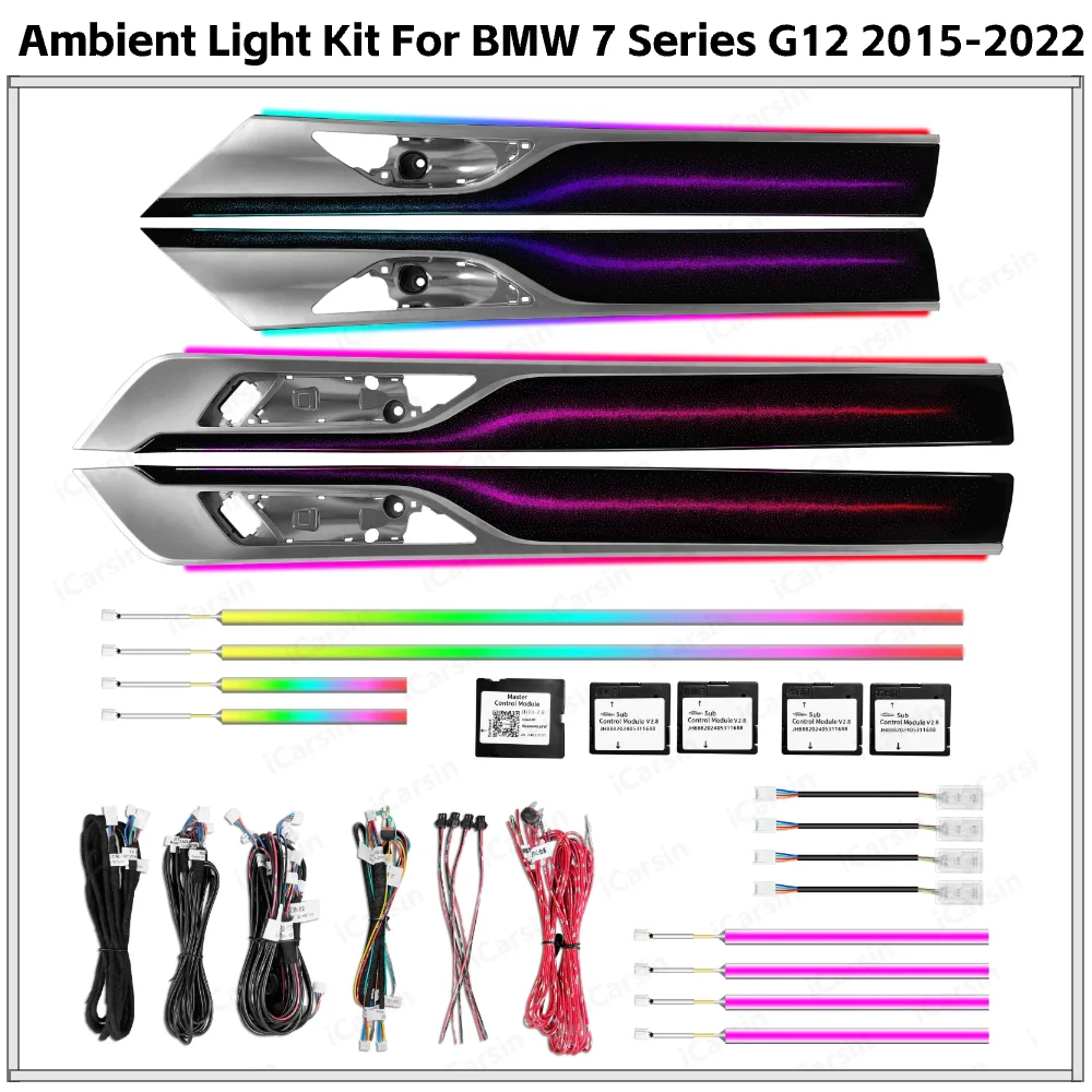 

APP Controlled 256 Color LED Ambient Lighting for BMW 7 Series G12 2015-2022 Interior Strip Upgrade Kit