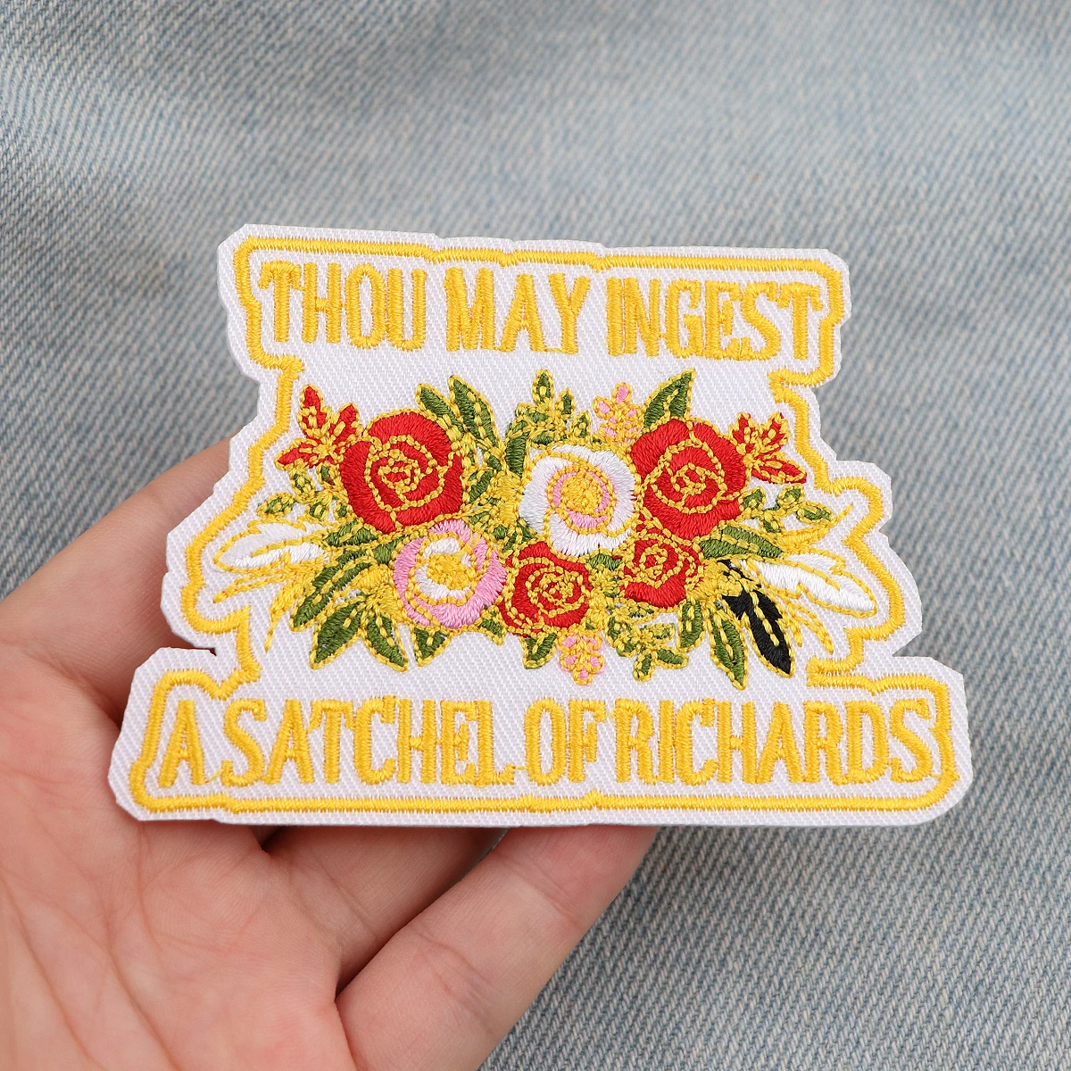 Funny Badge Quotes Cartoon Animals Embroidered Iron On Patches For Backpack Clothes DIY Patches Cosplay Toy Gift Accessories view 2