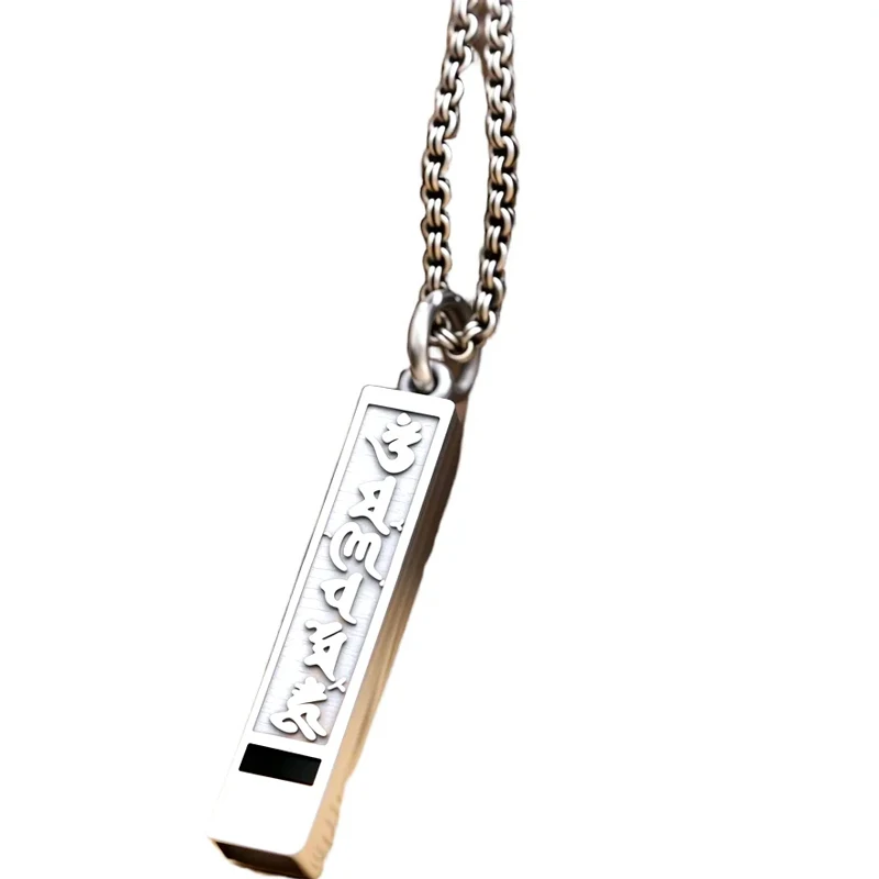 

S925 Серебряный буддийский шесть священных мантров, свисток, подвеска-подвеска, корейский ретро-ювелирный подарок