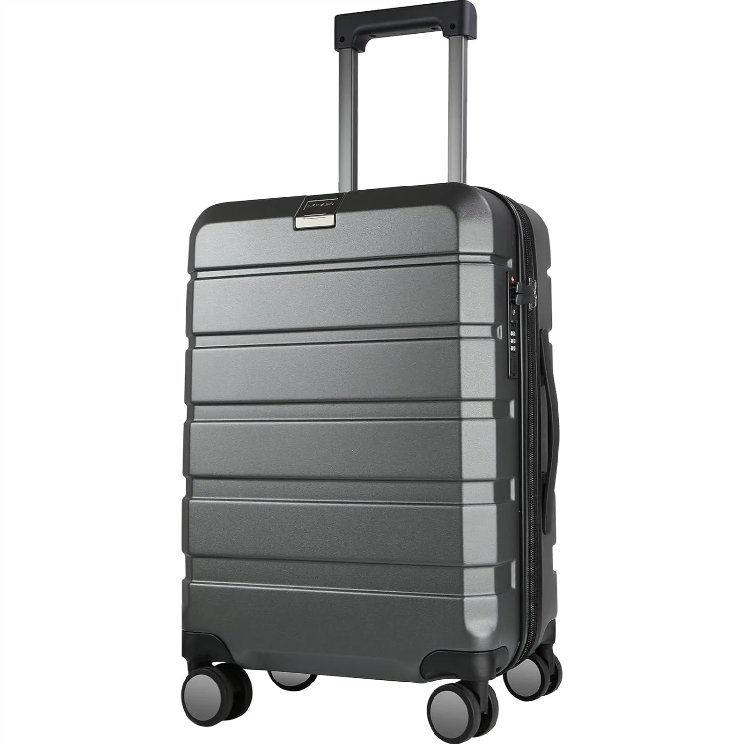Hardside Carry On Luggage with Spinner Wheels & TSA Lock, Expandable Suitcase for Travel with USB Port, 20-Inch Steel Grey
