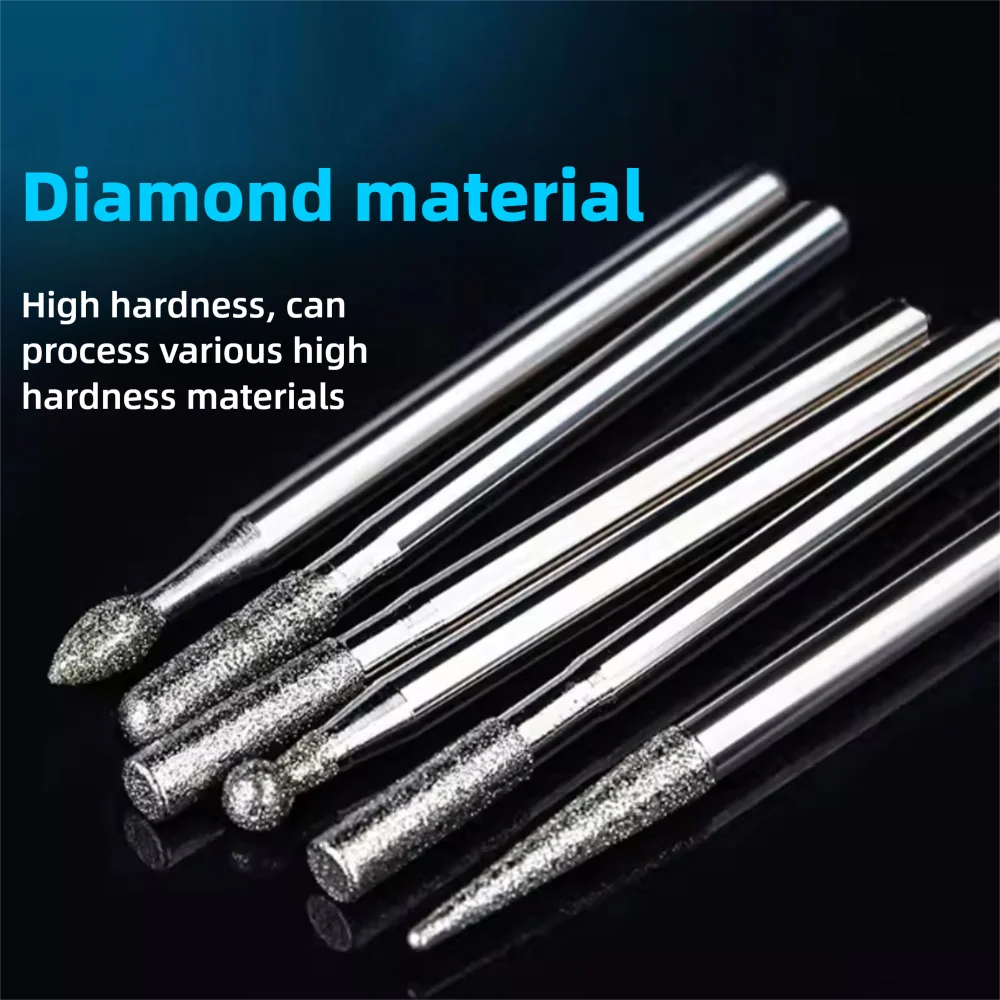 30PCS/BOX Sintered Diamond Grinding Head Engraving Wood Tools Stone Processing Polishing Metal Finishing Kit DIY Machine Cutter