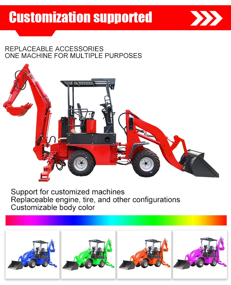Baggerlader CE Euro5 4WD Multifunktions-Baggerlader für Landwirtschaft, Bau und Erdarbeiten – Detail 3