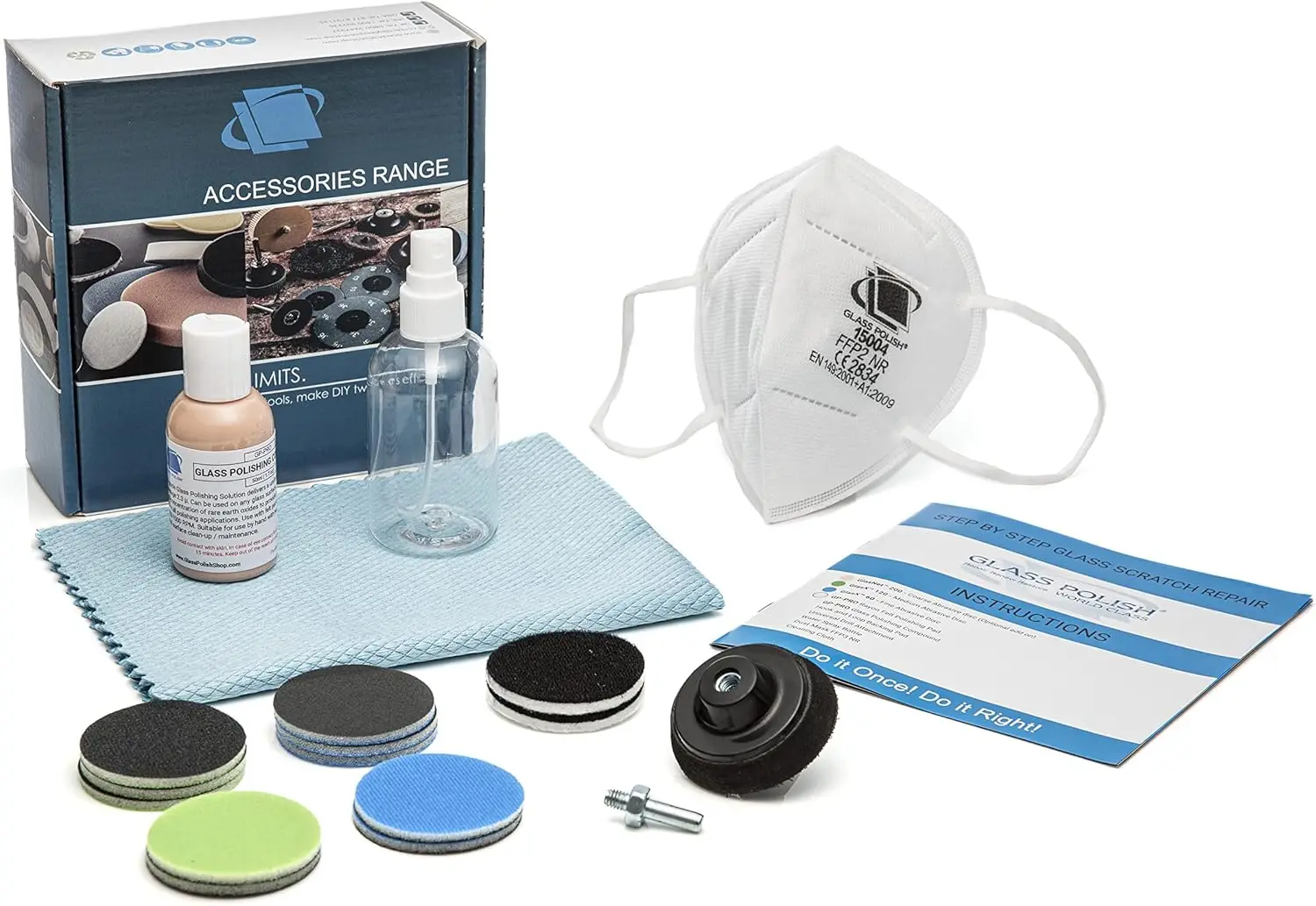 

(2-дюймовый набор для удаления царапин из стекла для использования со сверлом на всех стеклянных поверхностях — GP28002