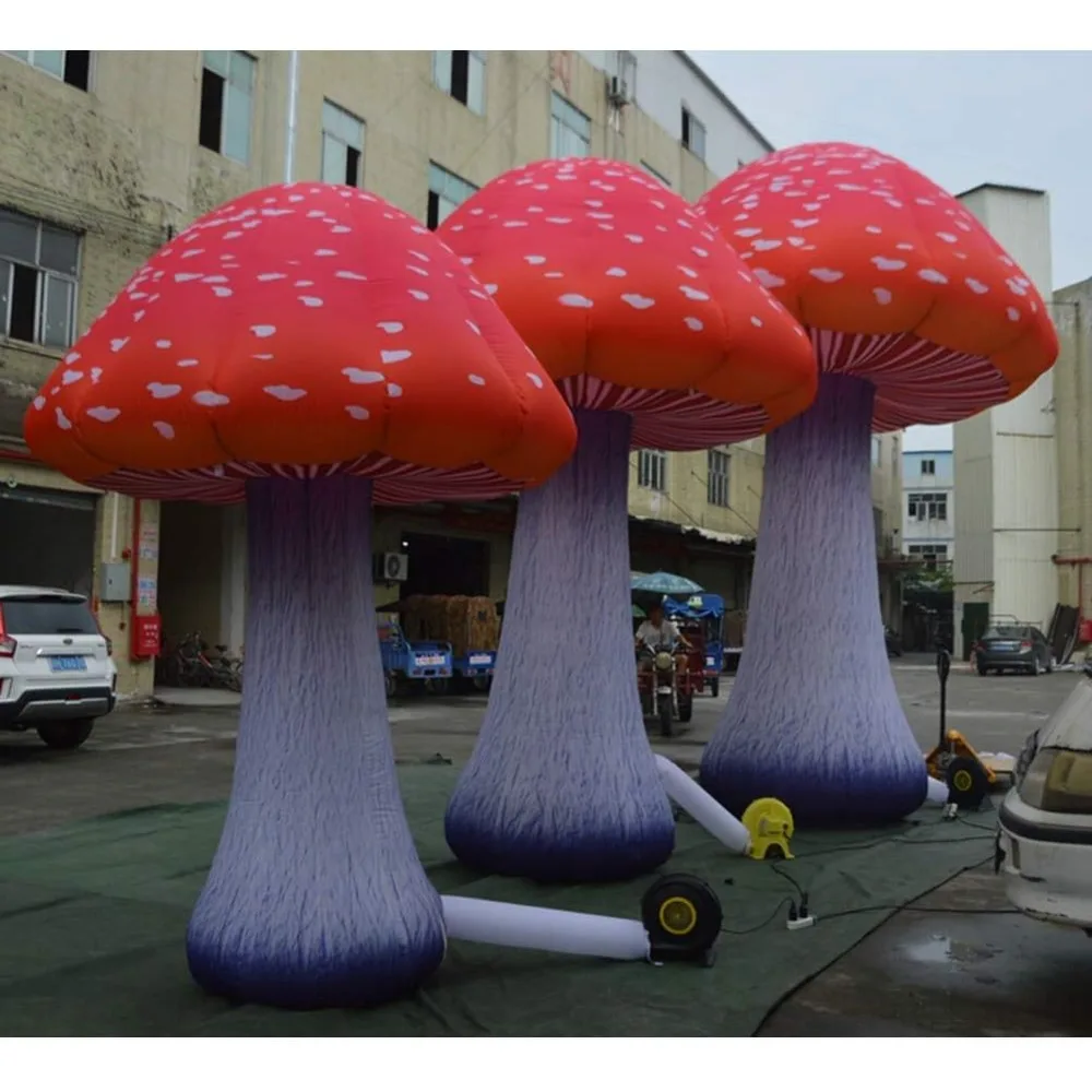 

Full Printing Colored Giant Inflatable Mushroom Decorations with Air Blower (1 Piece, 10ft Tall) Inflatable Decorations for