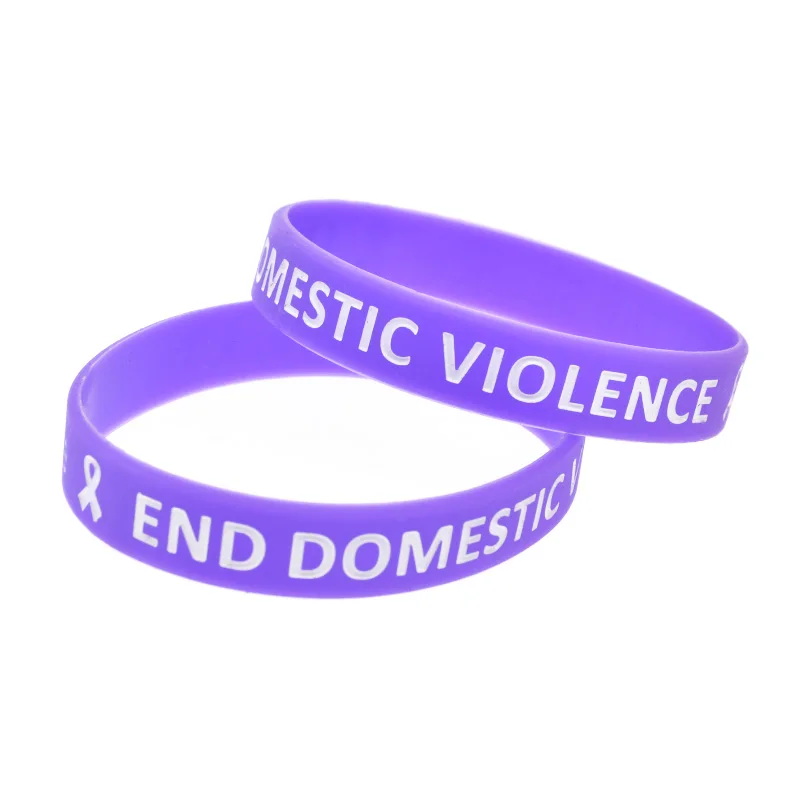 1 PC End Domestic Violence Break The Silence Silikonarmband Lila Sport-Gummiband – Detail 4