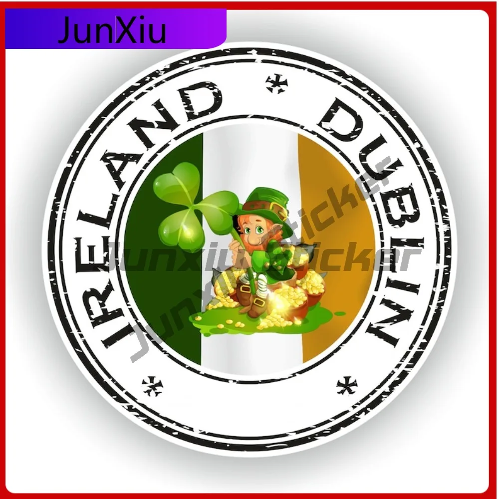 

Ирландия Дублин, национальный клевер, флаг, графический креативный забавный виниловый автомобильный наклейки, наклейки, солнцезащитный крем, водостойкое внешнее украшение