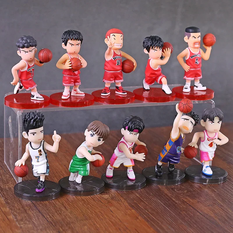 Anime Hanamichi Sakuragi Rukawa Kaede Miyagi Ryota Mitsui Hisashi Akagi Takenori PVC Figures Toys 5pcs/set