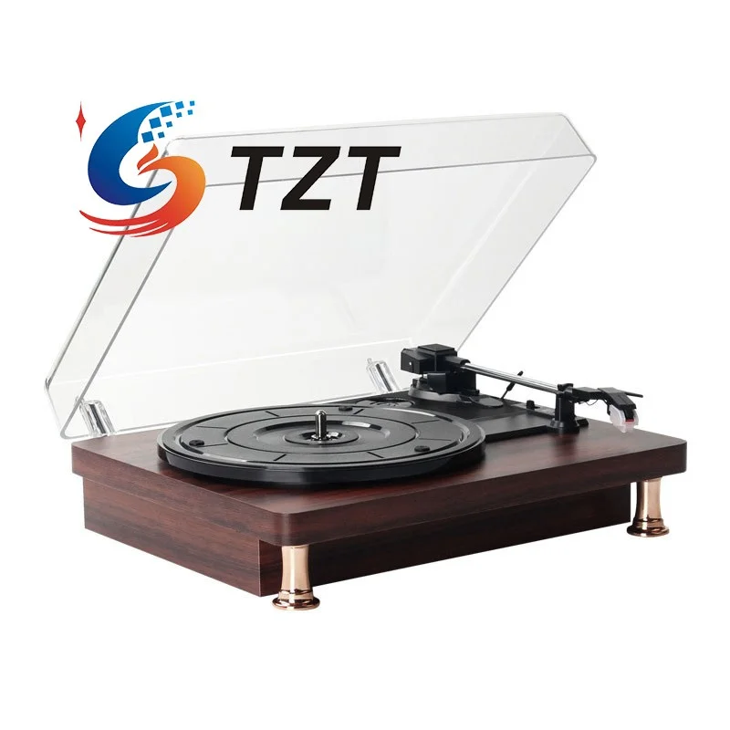 

TZT 3-Speed Turntable Bluetooth Vinyl Record Player LP Record Player with Speakers and Dust-Proof Cover