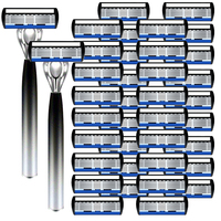 6-Layer Razor Head Manual Shaver , Stainless Steel Classic Double Edge Blade Razor Safety Shaving Beard Moustache Manual Shaver