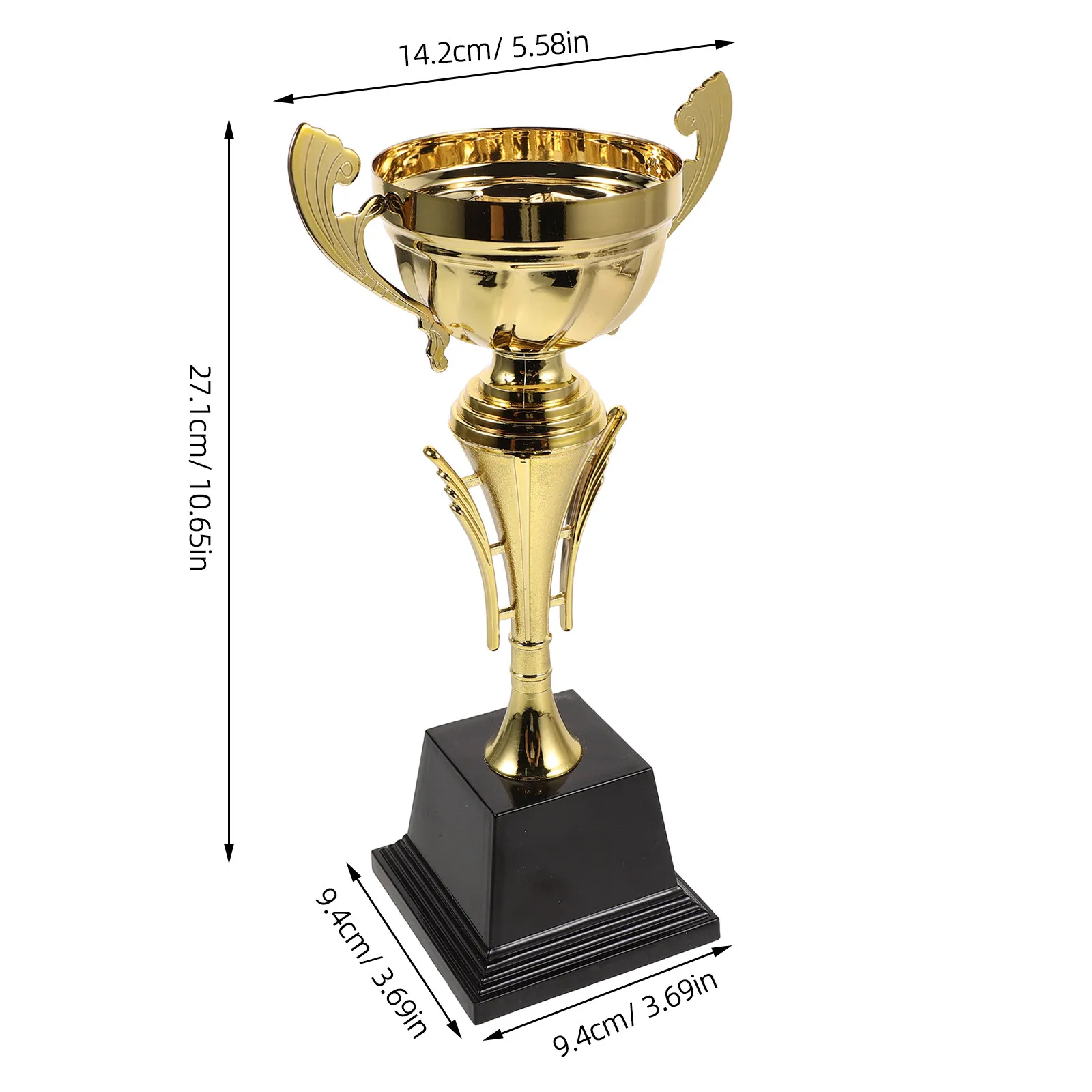 Large Metal Gold Trophy Cup 11 First Place Ribbon Sports Competition Award Soccer Tournament Team Trophy Championship Prize