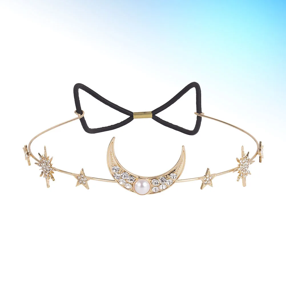 

1Pcs Crown Rhinestone Hairband Stars Moon Tiara Bridal Wedding Hair Accessory Headpiece Party Decoration Elegant