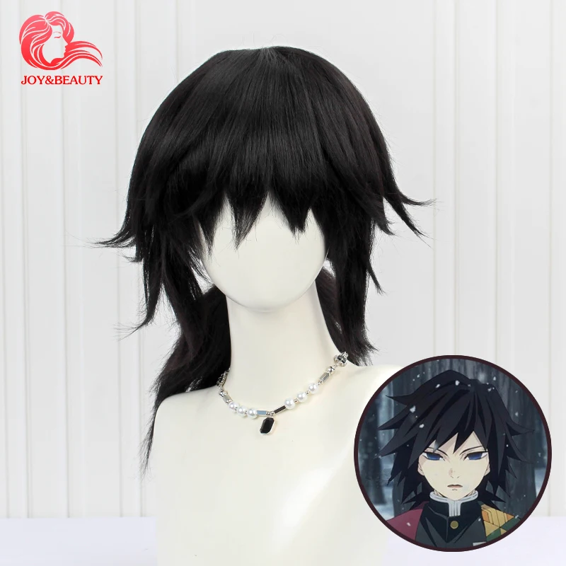 

JOY&BEAUTY Hair Demon Slayer Tomioka Giyuu Kamado Nezuko Wigs Kimetsu no Yaiba Cosplay Wigs Golden Short Hair Kochou Shinobu