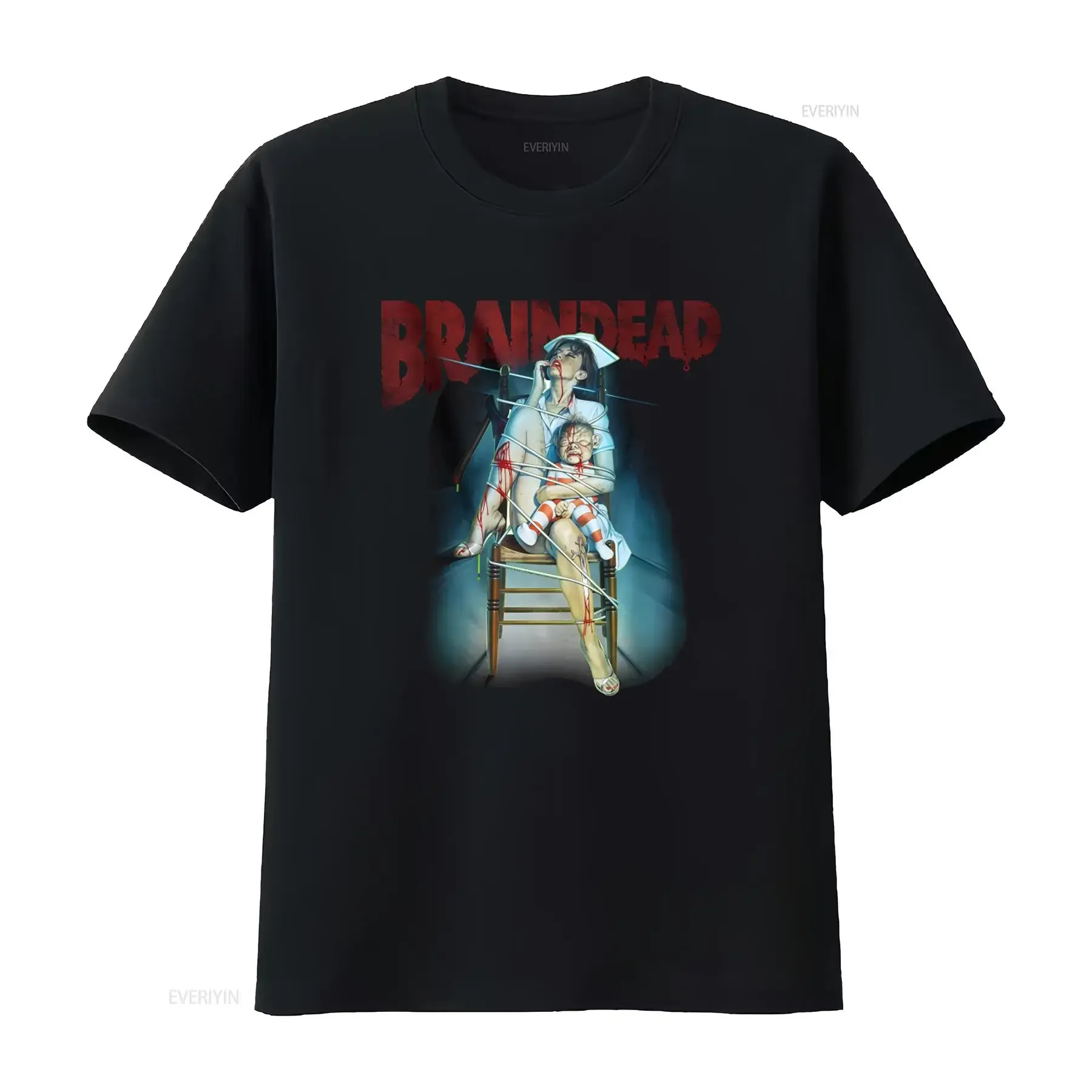 T-shirt rétro film d'horreur et de comédie Braindead, design de film classique Dead Alive, vintage, délavé, confortable, streetwear, élégant