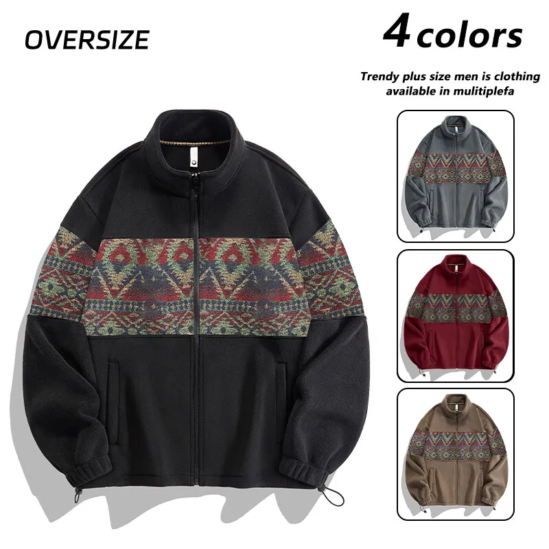 Ao grain cashmere new couple fashion trend jacket hoodie top coat M-8XL plus fat