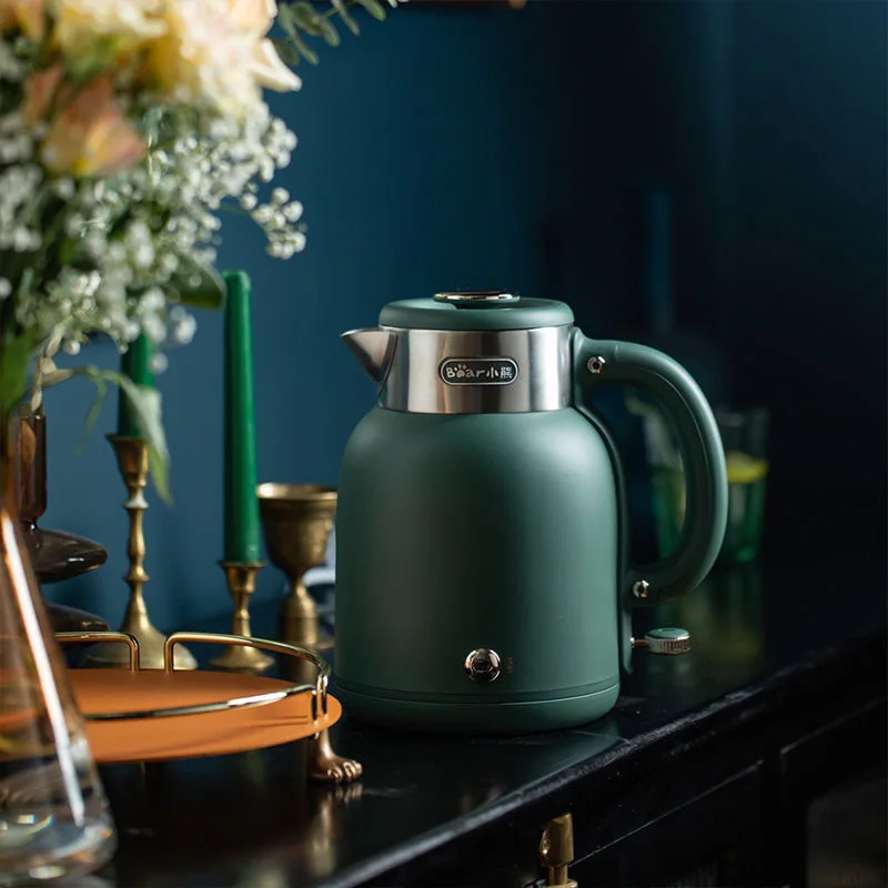 고속 가열 전기 주전자, 1.5L 스테인레스 스틸, 건강 티팟, 홈 오피스 커피 포트, 자동 전원 끄기, 체중계 방지 디펜서, 1500W