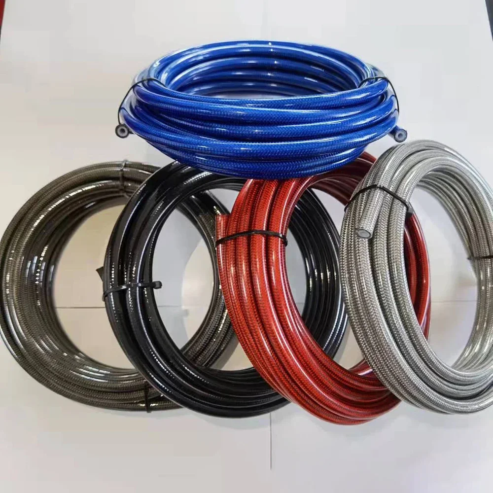 AN3 Hose Stainless Steel Braided Motorcycle Hydraulic Brake Hose Line Nylon / PTFE Clutch Oil Line Dirt Bike Modification Pipe