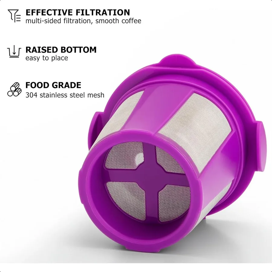 أكواب K قابلة لإعادة الاستخدام لـ Keurig K reme K reme Plus K Slim KDuo Gen2 KBrew Chill مع تقنية MultiStream 2 Pack K Cup Coffee Filt #5