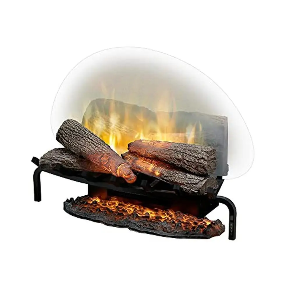 

25" Revillusion Plug-In Log Set Authentic Design with Remote Control Full Grate Life-Size Hardwood-Cast Logs Instant Ambiance