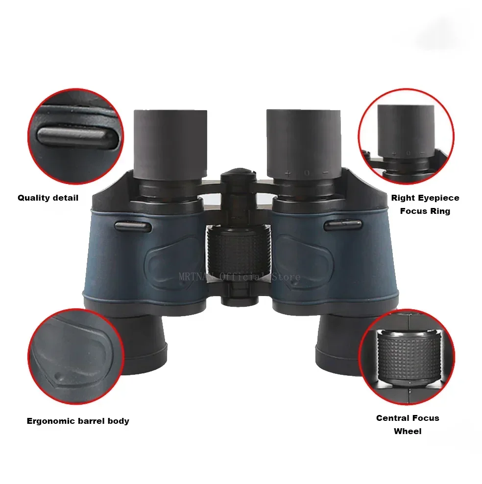 

60x60 Powerful Long Range Binoculars Zoom HD BAK4-Prism High Magnification Professional Telescope for Hunting Tourism