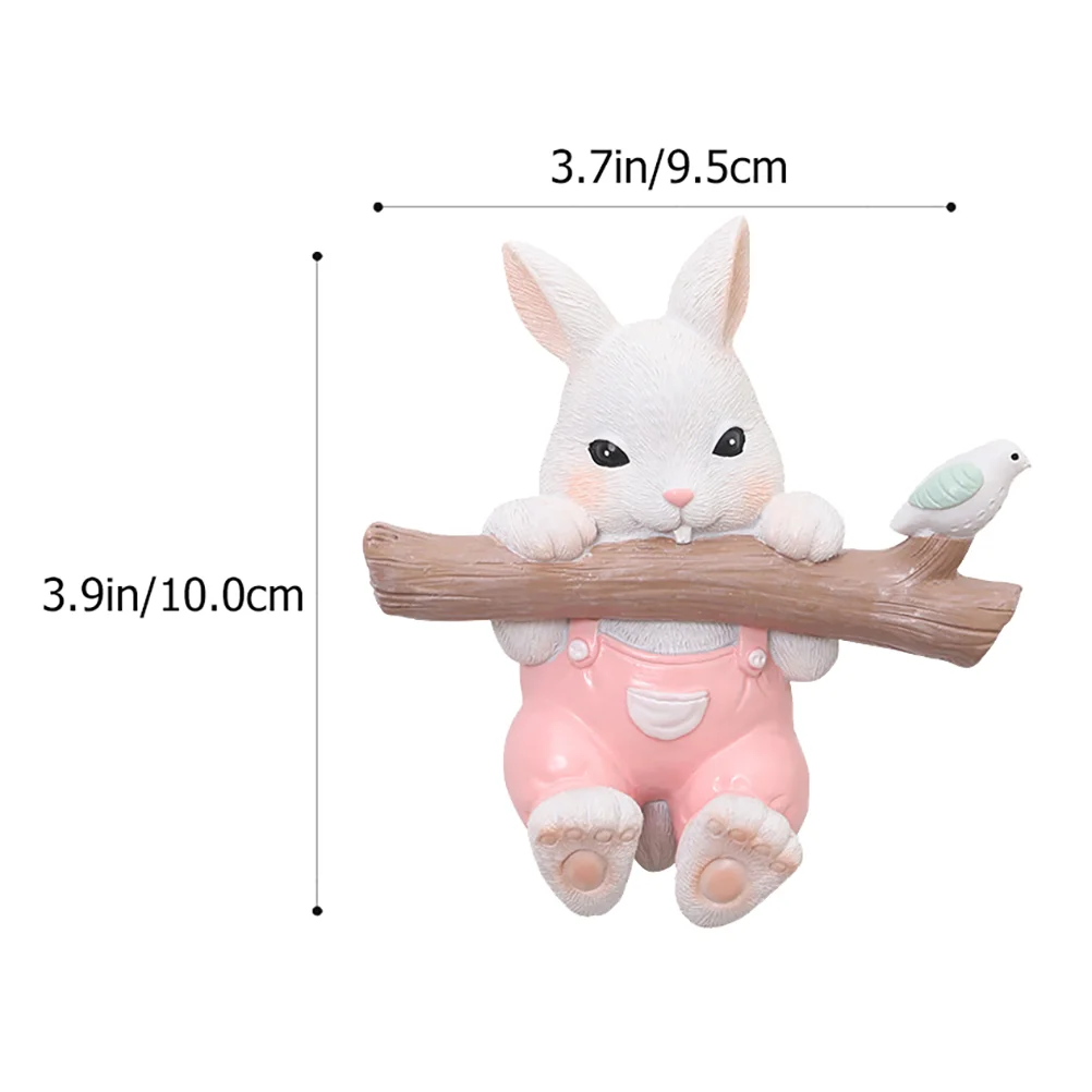 Bunny Hook Ornament Wall Adornment Towel Decorative Hanger Resin Lovely Clothes Rabbit Shape Child Cartoon