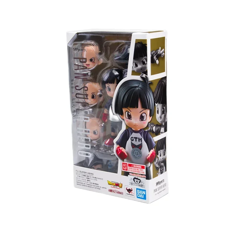 In Stock Bandai Original SHF Dragon Ball Super Hero Pan Genuine Assembly Anime Action Figure Collectible Model Toy Holiday Gifts