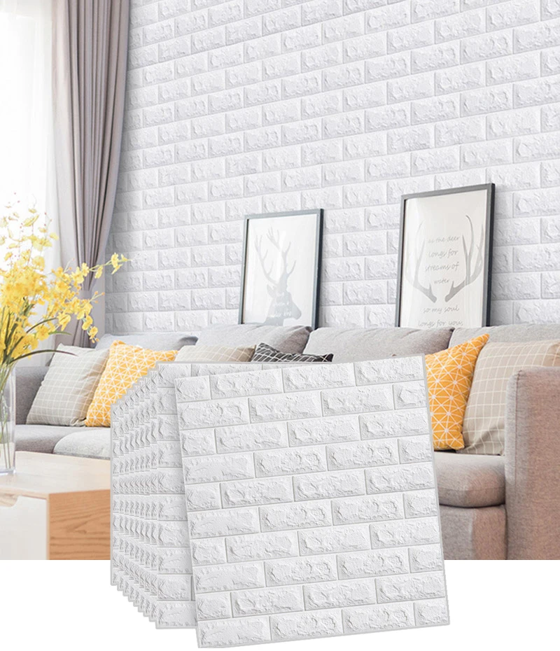 3D Wallpaper Board Adhesive Foam Grey Brick 70cm x1m For Bedroom Living Room Waterproof Wall Sticker Room decoration