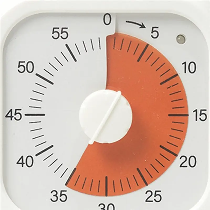 AB66-Kitchen Round Timer 60 Minute Silent Visual Timer For Kids Countdown Study Classroom